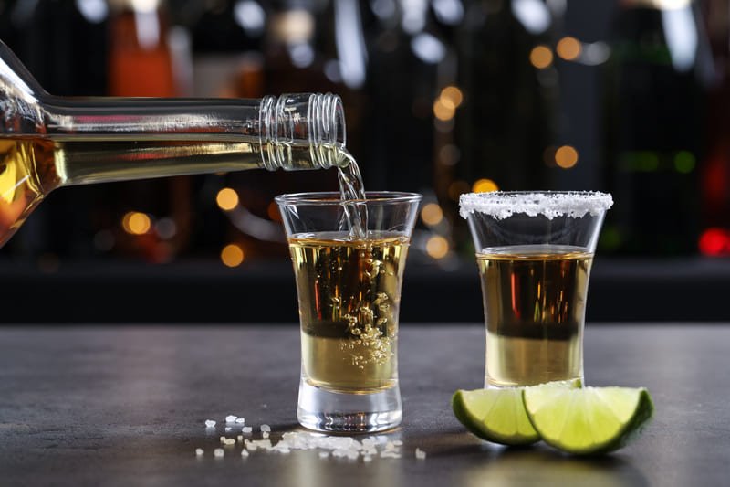 Pouring Mexican Tequila